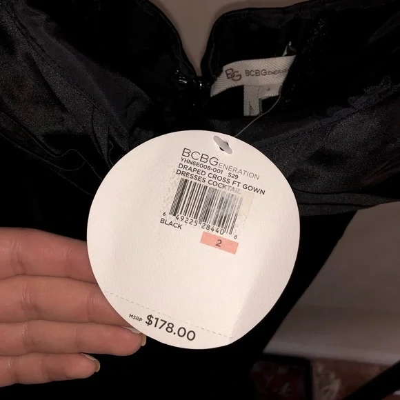 BCBGeneration Strapless Long Black Gown NWT Brand New Dress Size 2 - Picture 4 of 4